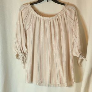 Westport Shirt 3/4 Sleeves Cream With Stripes XL